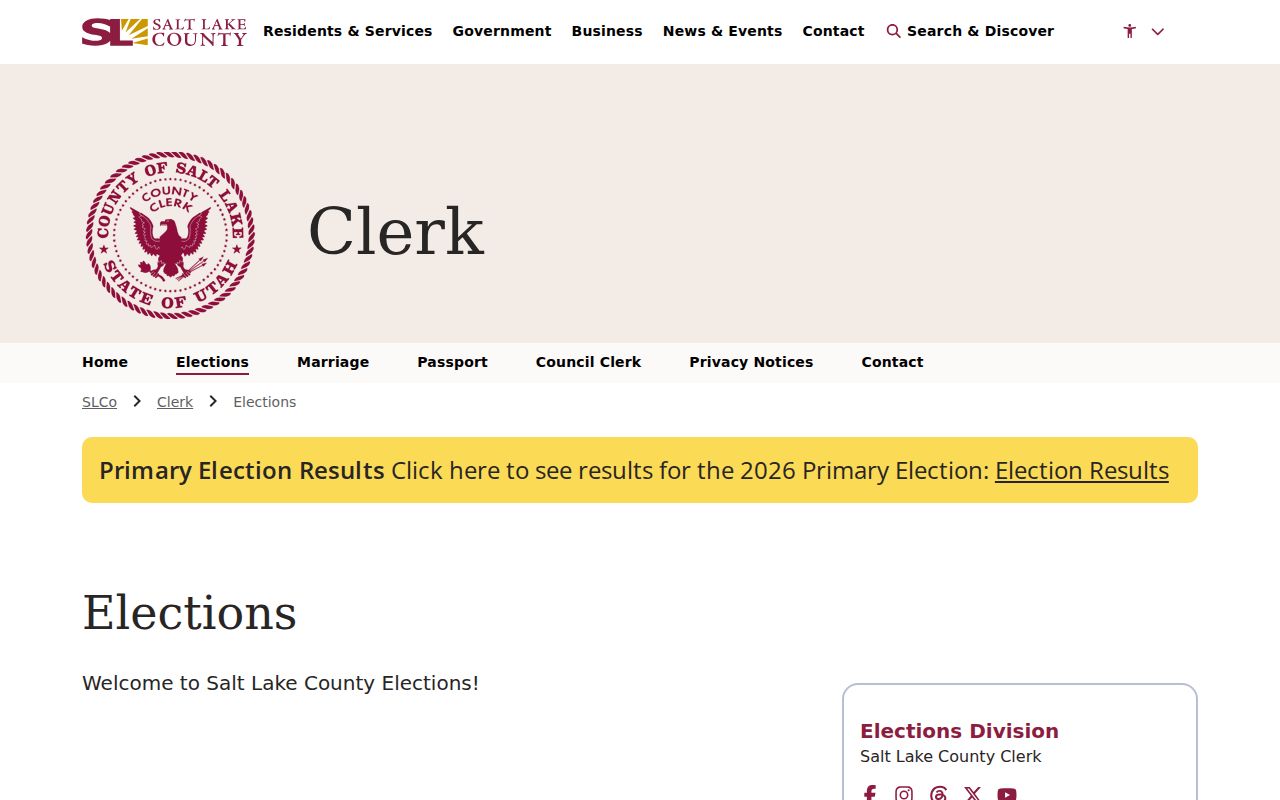 Salt Lake County Elections services for Murray voter records